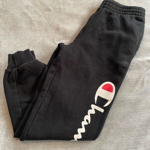 Champion Kids Black Joggers with Logo
